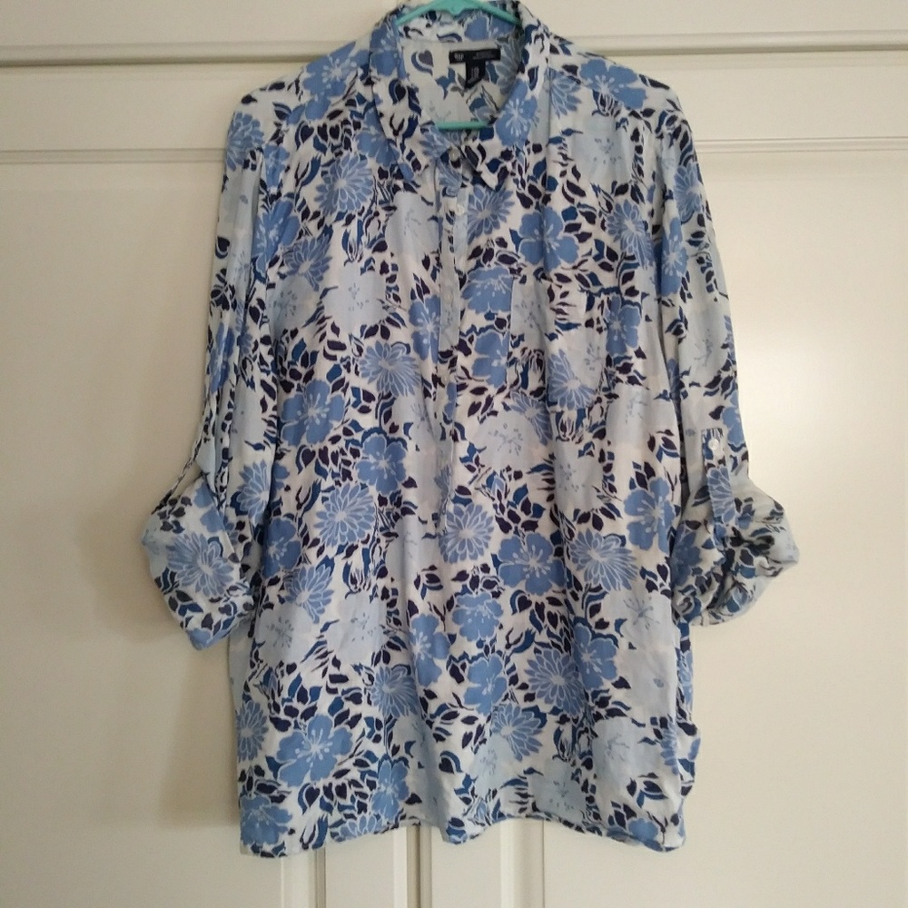 GAP Floral Lightweight Long Sleeve Tunic